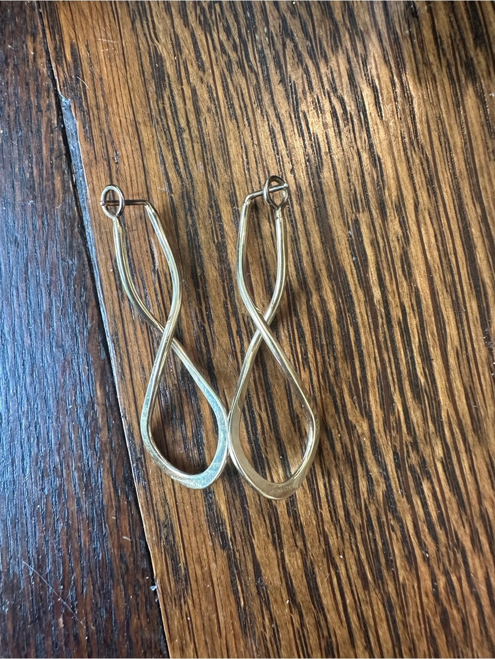 Twisted Loop Gold Drop Earrings for Women